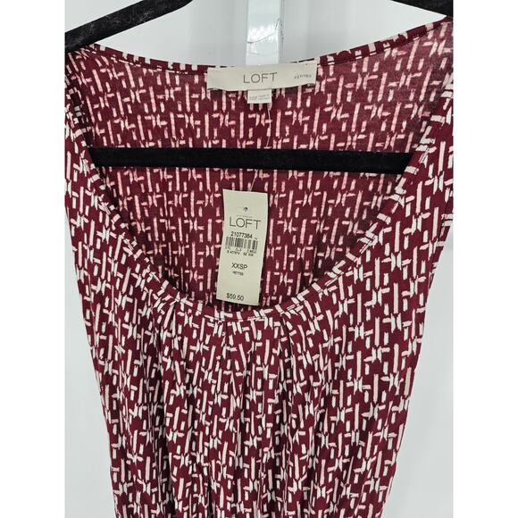 Ann Taylor Loft Women's Red Sleeveless Round Neck Wrap Dress Size XXSP NEW - Picture 2 of 3